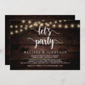 お祝いしよう、ラスティック ウェディング エロープメント パーティ 招待状 (正面/裏面)