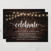 お祝いしよう、ラスティック ウェディング エロープメント 招待状 (正面/裏面)