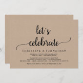 お祝いしよう! ラスティック クラフト 秘密結婚パーティー 招待状 (正面/裏面)