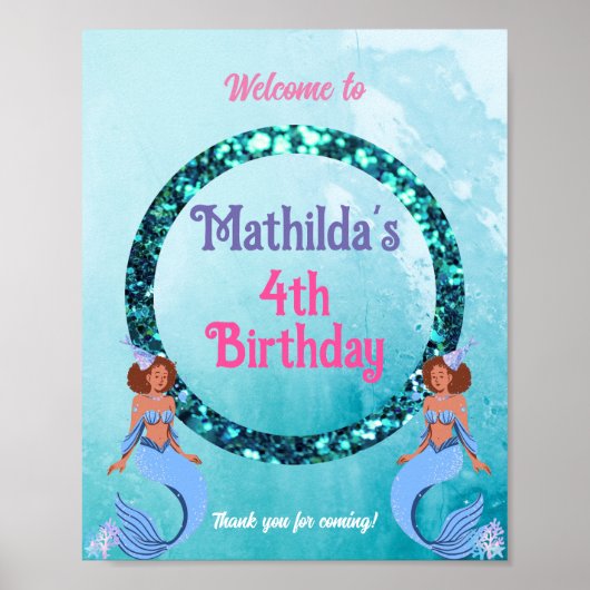 お祝いしよう!人魚テーマ | ポスター (正面)