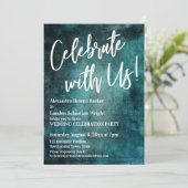 お祝いしよう！手書きボールドテールグランジ 招待状 (スタンド正面)