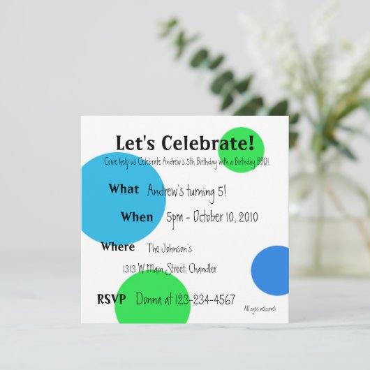 お祝いしよう 招待状 (スタンド正面)