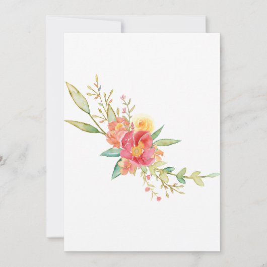 お祝いしよう 私たちとペイントされた花のウェディングレセプション 招待状 (裏面)