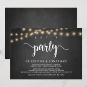 お祝いしよう、素朴な結婚式の秘密の挙式パーティー 招待状 (正面/裏面)