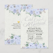 お祝いしよう！ 結婚式 フラワー シルバー スクリプト 招待状 (正面/裏面)