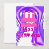 お祝いしよう！ 誕生日パーティーにご招待 招待状 (正面/裏面)