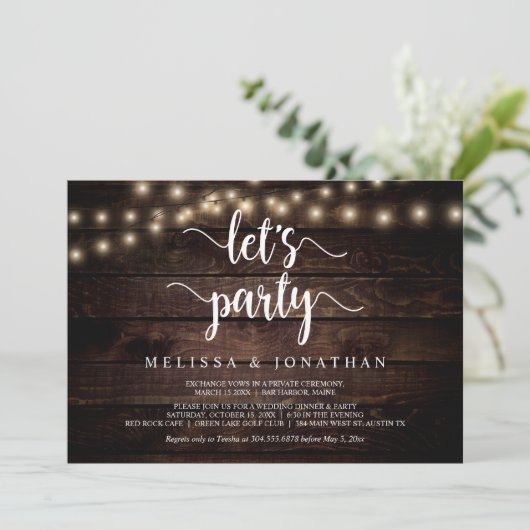 お祝いしよう、農村のウェディングエロープメントパーティー 招待状 (スタンド正面)