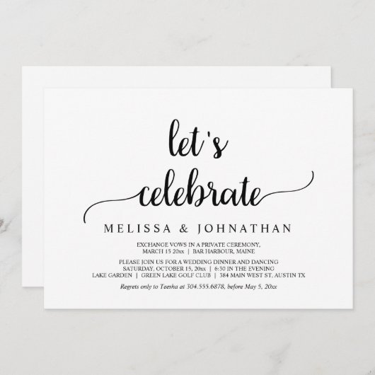 お祝いしよう！農村風ウェディングエロープメントパーティー 招待状 (正面/裏面)