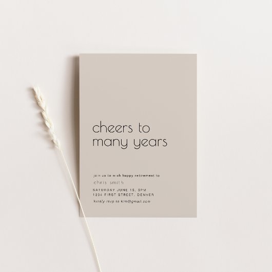 お祝いしよう 長年のシンプルな退職パーティー 招待状