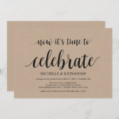 お祝いする時だよ、結婚式の抜け駆け招待状 招待状 (正面/裏面)