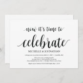 お祝いする時間です、結婚式の秘密結婚招待状 招待状 (正面/裏面)