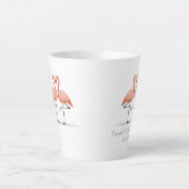 お祝いするX年記念のピンクフラミンゴデザイン カフェラテマグ (正面)