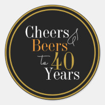 お祝いとビール 40周年 モダンデザイン