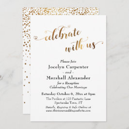 お祝いと共に ゴールドスクリプト あなたと一緒にお祝いしよう コンフェッティ バック 招待状