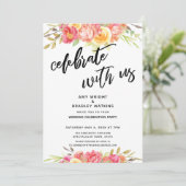 お祝いに一緒に ペイントされた花の結婚式の披露宴 招待状 (スタンド正面)