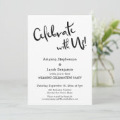 お祝いに参加しよう！ カジュアルでシンプルな結婚式のパーティー 招待状 (スタンド正面)