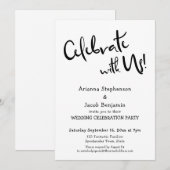 お祝いに参加しよう！ カジュアルでシンプルな結婚式の案内 招待状 (正面/裏面)