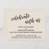 お祝いに参加しよう カジュアルな結婚式の披露宴 クリーム 招待状 (正面/裏面)