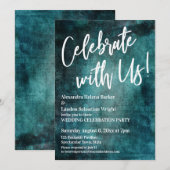 お祝いに参加しよう！手書きボールドテールグランジ 招待状 (正面/裏面)