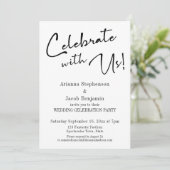 お祝いに参加しよう! 現代風シンプルウェディングパーティー 招待状 (スタンド正面)