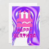 お祝いに参加しよう! 誕生日パーティーにご招待 招待状 (正面/裏面)