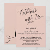 お祝いに Elegant Blush レセプションのみで 招待状 (正面/裏面)