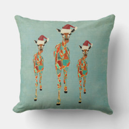 お祝いのこはく色及び紺碧のキリンの   枕