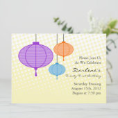 お祝いのちょうちんの誕生会の招待 招待状 (スタンド正面)