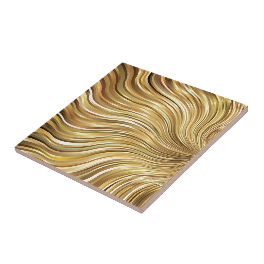 お祝いのエレガントな金ゴールドの抽象的な流れることは縞で飾ります タイル (側面)