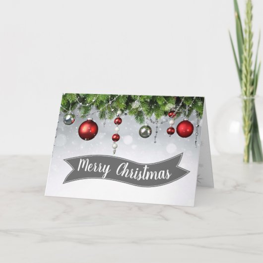 お祝いのオーナメントのクリスマスカード シーズンカード (正面)