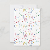 お祝いのカスタム名前の色付きパーティーコンフェッティ サンキューカード (裏面)