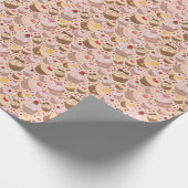 お祝いのカップケーキのパターン ラッピングペーパー (角)