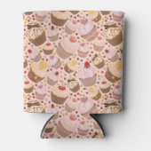 お祝いのカップケーキのパターン 缶クーラー (正面)