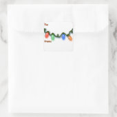 お祝いのカラフルでイタリアンな休日ライト スクエアシール (バッグ)