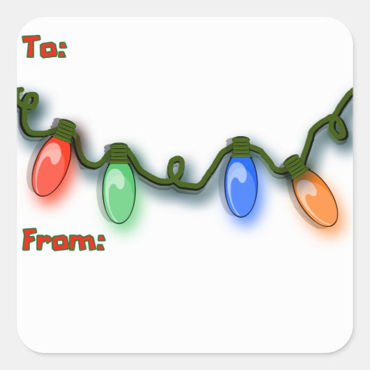 お祝いのカラフルでイタリアンな休日ライト スクエアシール (正面)