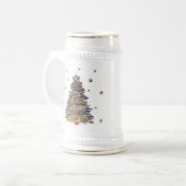 お祝いのカラフルなクリスマスツリー(それをカスタマイズ!) ビールジョッキ (正面左)