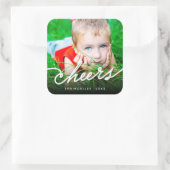 お祝いのカリグラフィー スクリプト 現代の写真 ホリデー スクエアシール (バッグ)