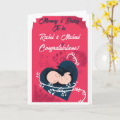 お祝いのカードにママ&パパを期待 カード (黄色い花)