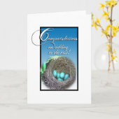 お祝いのカード- （妊娠または養子縁組） カード (黄色い花)