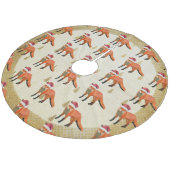 お祝いのキツネのクリスマスツリーのスカート フリース ツリースカート (アングル)