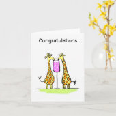 お祝いのキリンカード カード (黄色い花)