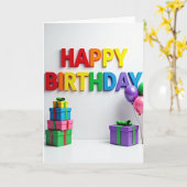 お祝いのギフト 誕生日カード カード (黄色い花)