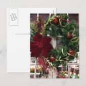 お祝いのクリスマスのリース シーズンポストカード (正面/裏面)