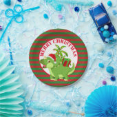 お祝いのクリスマスの恐竜はメッセージの紙皿を加えます ペーパープレート (パーティー)