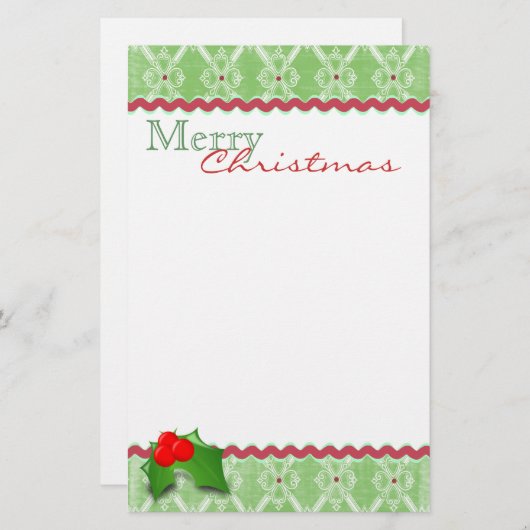 お祝いのクリスマスの文房具 便箋 (正面/裏面)