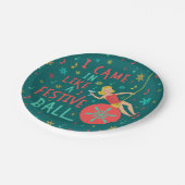 お祝いのクリスマスの球のおもしろいなクリスマスのレトロの女性 ペーパープレート (アングル)