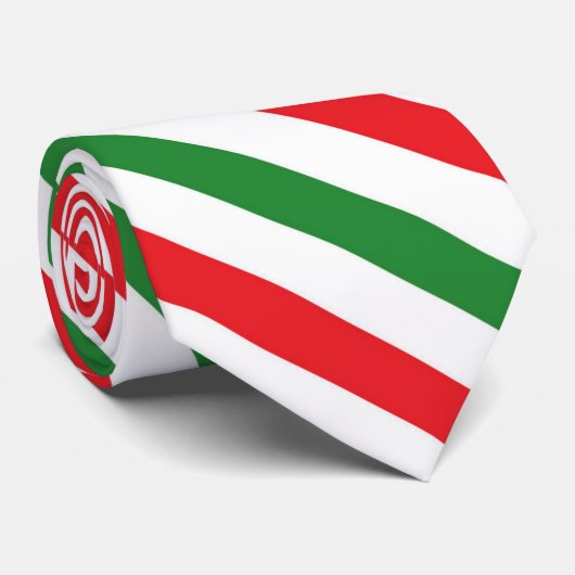 お祝いのクリスマスの赤い緑の白のストライブ柄のタイ ネクタイ (ロール)