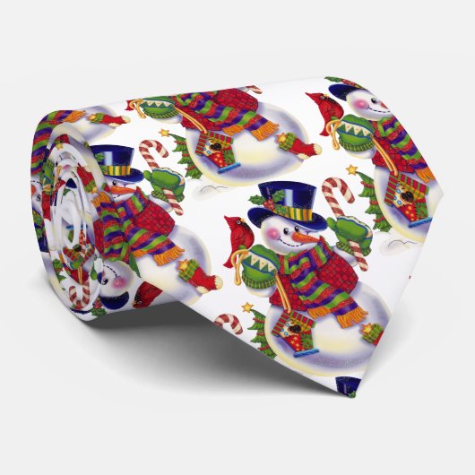 お祝いのクリスマスの雪だるまの休日によってタイルを張られるタイ ネクタイ (ロール)