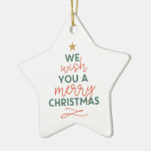 お祝いのクリスマススターの形をしたオーナメント セラミックオーナメント (左)