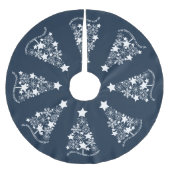 お祝いのクリスマスツリーを青と白で飾ろう ブラッシュドポリエステルツリースカート (正面)